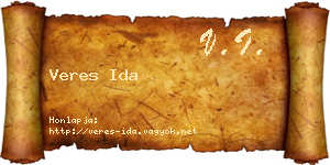 Veres Ida névjegykártya